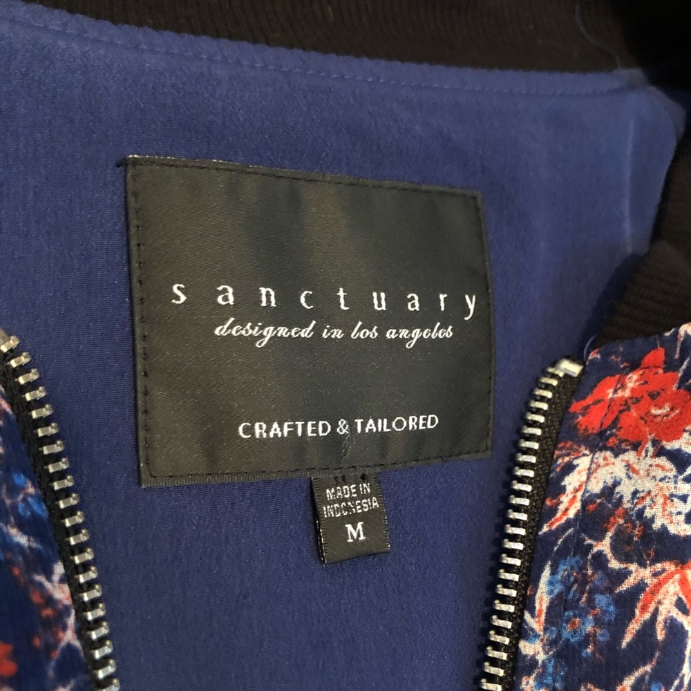 SANCTUARY Women’s BOMBER JACKET Medium Zip Floral - Picture 2 of 6